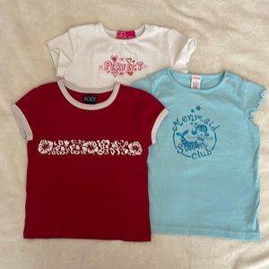 Bundle deal.  White top size 6.  Red top size 5.  Blue top size 6.